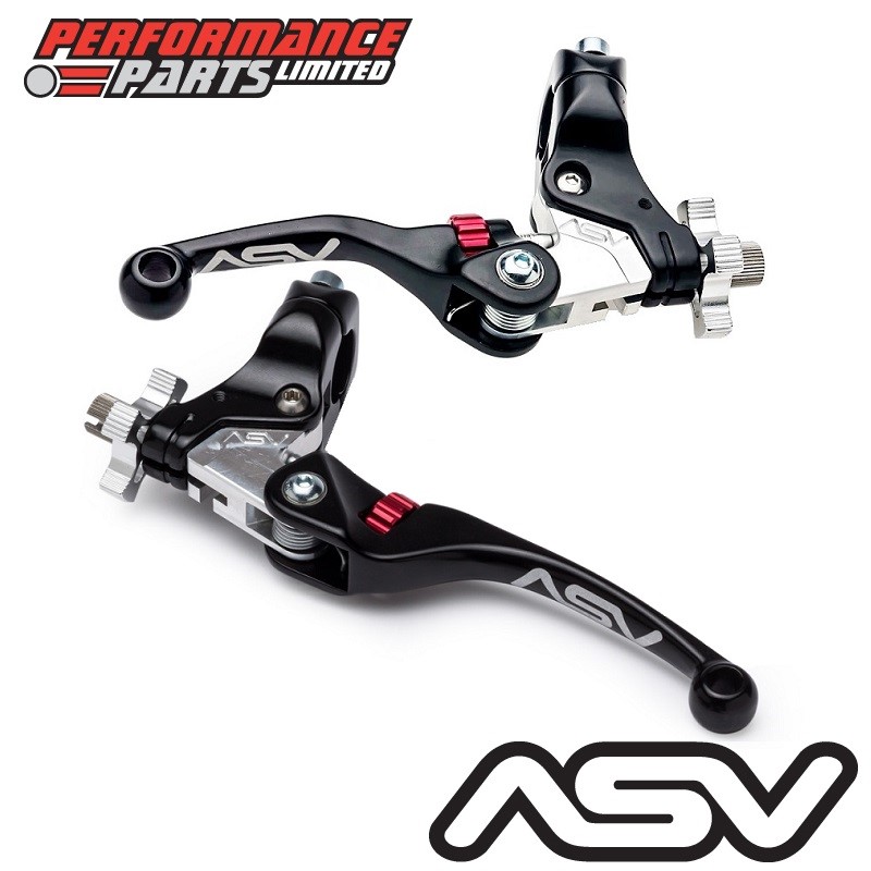 ASV Black F4 Short Brake + Long Clutch Lever + Std Perch for Honda